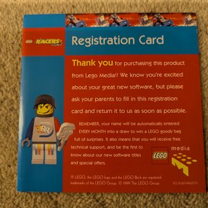 Lego Media Crawley 300 Registration Card