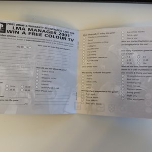 Manual Registration Card - LMA Manager 2001